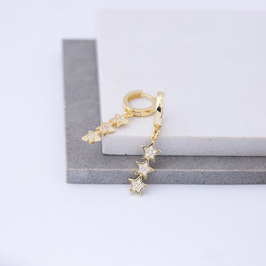 Triple estrella diseño encanto pendiente piedra blanca pendientes turcos al por mayor 925 joyería de plata esterlina - Product Image 4