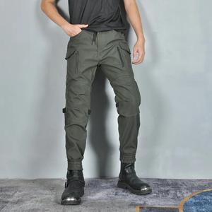 Jean de moto en coton pour homme, séchage rapide, respirant, avec protections CE amovibles, poche zippée, pour la course - Product Image 6