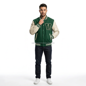 Custom Wool <b>Varsity</b> <b>Jacket</b> with Genuine Cow Leather Sleeves Premium Embroidered College Letterman Coat - Product Image 3