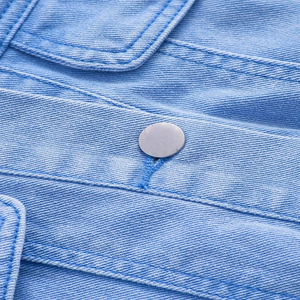 Nuevas Chaquetas vaqueras de alta calidad para mujer, Chaquetas vaqueras cortas de manga corta con cuello vuelto, Chaquetas vaqueras cortas al por mayor con logotipo personalizado - Product Image 3