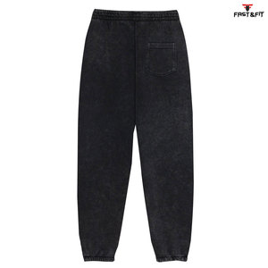 2025 nuevo diseño ácido lavado Joggers tela de algodón personalizada patrón sólido estilo casual pantalones de hombre - Product Image 4