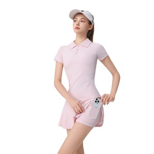 Robe de tennis pour femmes Jupe de tennis personnalisée Ensembles de fitness à col polo et balle de cornichon Slim Fit Décontracté de haute qualité - Product Image 4