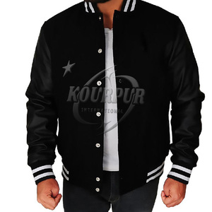2025 Custom Made Men's College Varsity <b>Jacket</b> <b>Canvas</b> with Leather Sleeves for Daily Wear Reasonable Price - Product Image 1