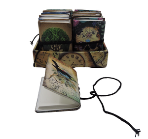 Tiny Handmade Paper Printed Diaries <b>Set</b> of Ten Pocket <b>Notebooks</b> Assorted Print Hardcover Diary with White Unlined Pages OEM ODM - Product Image 4