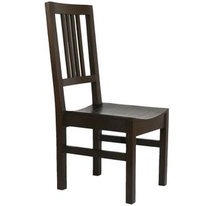 Silla de comedor de madera maciza Boston Dark Charcoal Diseño moderno con respaldo de Listón, asientos de cocina resistentes. - Product Image 1