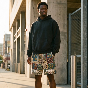 Pantalones Cortos de Algodón Sólido de Cintura Media para Hombre, Estampado Personalizado, Corte Cuadrado, Ropa de Gimnasio, Ropa Casual de Calle, Venta al por Mayor - Product Image 4