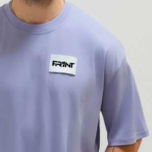 T-shirt en jersey teint en pièce pour homme, grande taille, coupe ample décontractée, manches courtes, col rond, doux, confortable, écologique - Product Image 2