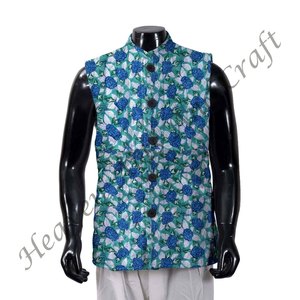 Chaqueta de invierno de alta calidad para hombre, chaqueta acolchada para hombre, Chaqueta de algodón con estampado de bloque de mano de alta calidad - Product Image 4