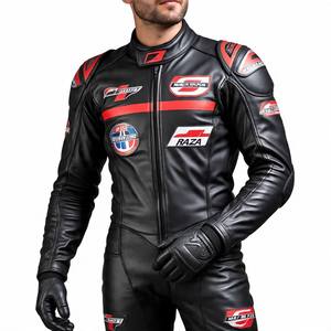 Traje de carreras de motos de cuero de dos piezas | Malik Raza | Colores personalizados Tallas Logotipos para grupos | Precio bajo al por mayor - Product Image 5