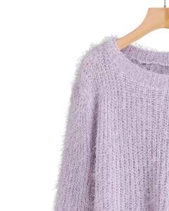 Suéter de Punto Lavanda para Mujer, Fabricante, Manga Larga, Suave, Cálido, Jersey de Invierno, Acogedor, Texturizado, Informal, a la Moda, para Damas - Product Image 3