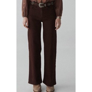 Pantalon Paul à jambes larges et taille haute, noir, technique de teinture unie - Product Image 1