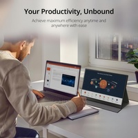 Moniteur portable ultra-fin de 15,6 pouces avec double haut-parleur 1080P, deuxième écran externe, interface USB