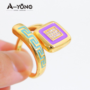 Hot Selling Fashion Design Gold Color Rings 21k Gold <b>Bow</b> Shaped Women Elegant Rings for Party <b>Gift</b> - Product Image 3