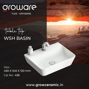 Intérieur Extérieur Premier Choix Micro Cristal Finition Céramique Sanitaire 4012 Table Top Basin - Product Image 6