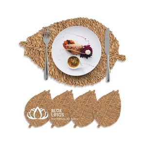 Manteles Individuales Medianos de Pasto Marino en Forma de Hoja/ Tapete de Paja Personalizado para Textiles del Hogar, Muebles, Loto Azul, Vietnam - Product Image 3