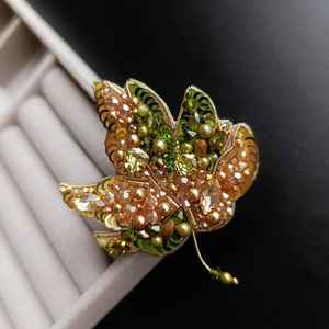 Beaded brooches Handmade designer brooch. High quality accessories. <b>Unique</b> design brooch. <b>Baby</b> shower best <b>gift</b>. - Product Image 4