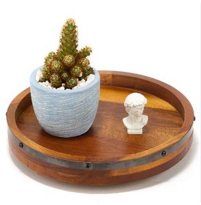 Bandeja giratoria perezosa de madera de acacia para mesa, organizador de cocina, centro de mesa decorativo 360 para encimeras - Product Image 1