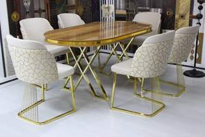 ห้องรับประทานอาหารสุดชิคทันสมัยสุดหรูชุดเฟอร์นิเจอร์ไม้ร่วมสมัยหรูหราสำหรับบ้านและโรงแรมสำหรับวิลล่าและพื้นที่รับประทานอาหาร - Product Image 5