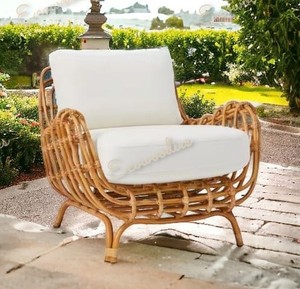 Silla de comedor de caña de bambú de lujo ecológica antigua moderna para uso en villas y parques, muebles de comedor para interiores y exteriores - Product Image 5