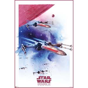 Digital Printed Star Wars Episode IV <b>Poster</b> X-Wing Starfighter Made of Plastic - Product Image 1