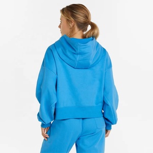 Vente en gros OEM – Nouvelle collection automne-hiver : Sweat à capuche oversize en polaire pour femme, manches longues, logo personnalisé, impression gonflée de haute qualité - Product Image 2