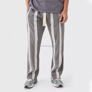 Pantalons de survêtement pour hommes en toile légère de 400 GSM, taille plus, coupe large, logo personnalisé, streetwear ample, jogging, stock élevé - Product Image 4