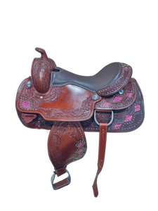 Silla de Montar WESTERN RENINIG COMFORTABLERIDING, Fabricada con Cuero de Búfalo Suave y Armazón de Madera, Tamaños Disponibles de 15 a 17 Pulgadas - Product Image 5