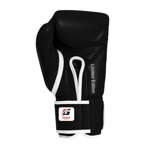 Venta al por mayor 12oz negro de alta calidad de cuero PU guantes de boxeo profesionales logotipo personalizado con empuñaduras para uso diario al aire libre - Product Image 2