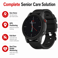 Reloj Inteligente AMOLED con Pantalla Grande de 1.43 Pulgadas, 4G LTE, para el Cuidado de Personas Mayores, con Recordatorio de Medicamentos, Rastreo GPS, Android, para Hombres y Mujeres
