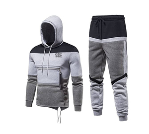 ชุดวิ่งออกกำลังกายแบบมีแผงสีสำหรับผู้ชาย,ชุดวอร์มลายขวางชุดวิ่งพร้อมกางเกงวิ่ง - Product Image 6