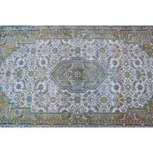 Tapis turc vintage, tapis d'appoint 2,9x5,2 pieds, tapis rayé bleu-vert - Product Image 5