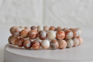 Bracelet de méditation en jaspe rouge poli de 8 mm, perles rondes, couleur rouge naturelle, vente en gros - Product Image 2