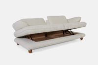 Canapé-lit modulaire convertible minimaliste italien DOSIN, trois places, rembourré en mousse, avec dossier en tissu et oreillers, pliable