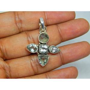 Pendentif améthyste verte fait à la main en argent sterling 925 pendentif à breloque mignon avec motif numérique de pierres précieuses - Product Image 1