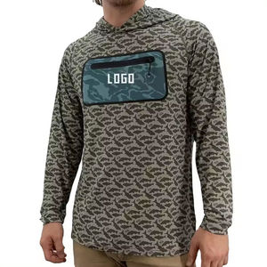 Sudadera con capucha de pesca por sublimación personalizada para hombre con protección solar y rendimiento impermeable para uso al aire libre - Product Image 5