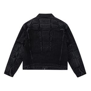 Veste en jean pour homme, décontractée, couleur unie, col à revers, simple boutonnage, coupe ajustée, 100% coton - Product Image 2