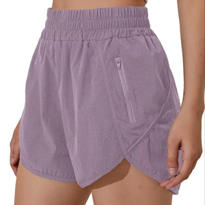 Short avec poches zippées Short personnalisé taille haute de haute qualité à séchage rapide Couleurs unies Short de survêtement d'été décontracté pour femmes - Product Image 4