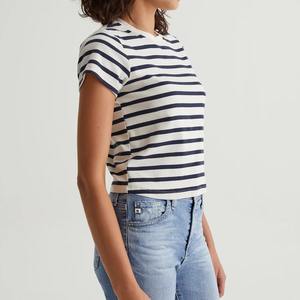 Camiseta de algodón 100% para mujer de diseño personalizado de alta calidad, colección para mujer con estampado de verano y bordado de logotipo personalizado - Product Image 3