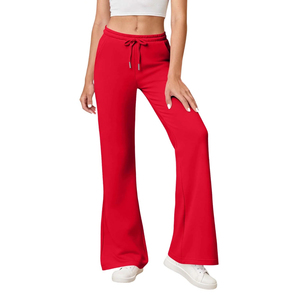 กางเกงวอร์มลำลองขายส่งสำหรับผู้หญิง ระบายอากาศได้ดี ทรงหลวม ขากว้าง ปลายขาบาน เอวยางยืด ด้านหน้าเรียบ มีกระเป๋า - Product Image 5