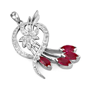 Pendentif en argent 925 fait main pour femmes, design floral, motif goutte d'eau, matériau or rose, style religieux, pendentifs de charme - Product Image 2