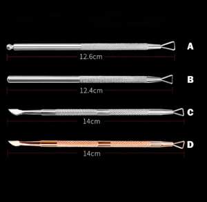 Poussoir à cuticules dorées Gel UV Nettoyant pour vernis à ongles Soak Off Grattoir à ongles Peeler Art Tools Flat Nail Pusher Soak Off Gel Polish Remover - Product Image 4