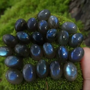 Pierre précieuse labradorite de qualité supérieure, faite à la main, de forme ovale, qualité supérieure, en vrac, pour la fabrication de pendentifs H.A. Gems Bilu Color 20% Cadeau - Product Image 1