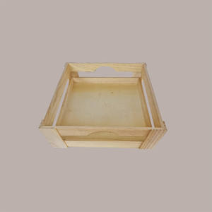 Medium Flared <b>Basket</b> 1pc Natural <b>Wood</b> Crate 40x30H7.5cm Bamboo Boxes Product Category - Product Image 5