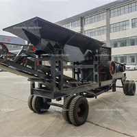 Concasseur mobile à boîte haute efficacité pour pierre de grès, concasseur portable à boîte pour calcaire, concasseur mobile à boîte pour granit pour l'extraction de roche en carrière