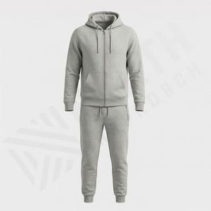 Ensemble de survêtement pour homme à prix avantageux, sweat à capuche zippé à manches longues, ensemble de course respirant en polaire technique, ensemble de survêtement pour homme, ensemble de fitness pour la salle de sport - Product Image 1