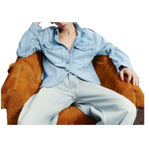 Camisa vaquera de mujer de calidad de exportación con mangas completas, ropa informal para uso diario, suministro al por mayor de La India a granel - Product Image 4