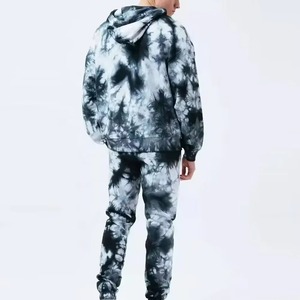 Survêtement à capuche tie-dye pour homme, coupe décontractée, respirant, avec poches latérales, 100 % polyester, idéal pour l'automne - Product Image 5