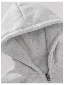 Top <b>Men's</b> Streetwear Quarter Zip Hoodie Cotton <b>Fleece</b> Premium Plain <b>Grey</b> Pullover Unisex Reasonable Price for Winter Season - Product Image 3