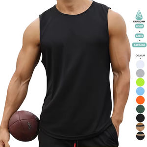 Camisetas sin mangas para hombre de talla grande en blanco, chaleco de sudor, ropa de verano de algodón personalizada para hombres Stringer - Product Image 1