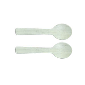 Vente en gros de cuillères jetables biodégradables écologiques à petite feuille de palmier de 10 cm pour les desserts, les smoothies, les fêtes et les mariages - Product Image 3